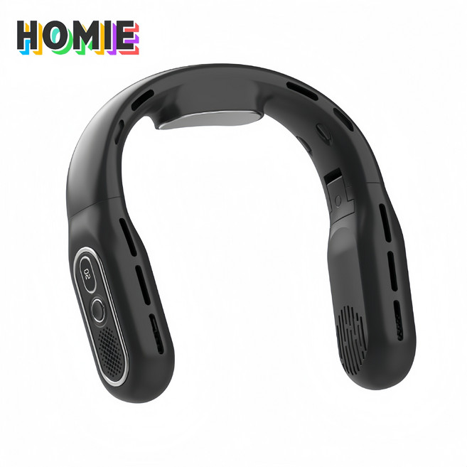 넥밴드선풍기 접이식 휴대용선풍기 무소음 냉각선풍기, 검은색