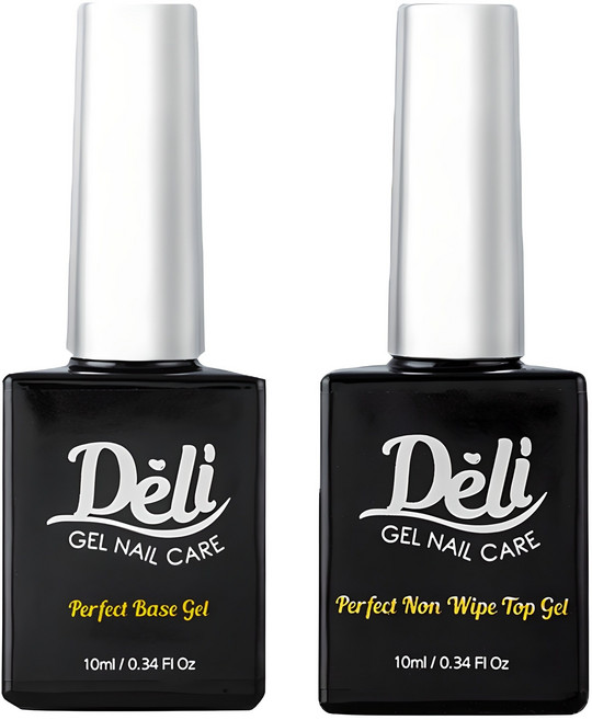델리뷰티 퍼펙트 논와이프 탑 + 롱래스팅 베이스 젤 세트, 혼합색상, 10ml, 1개