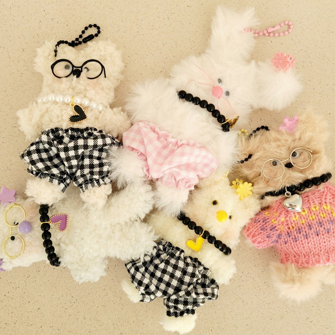 지오몽 모루 인형 만들기 털 철사 복실 밍크 꼬불 15mm 20mm 키링 DIY, 15mm 복슬, 라이트 토프