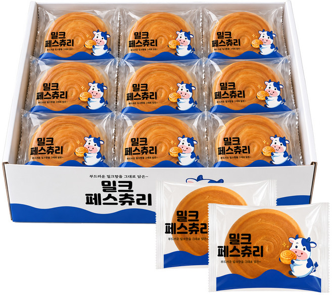 우유 듬뿍 밀크 페스츄리 40gx18p (우유함유량6%), 40g, 18개
