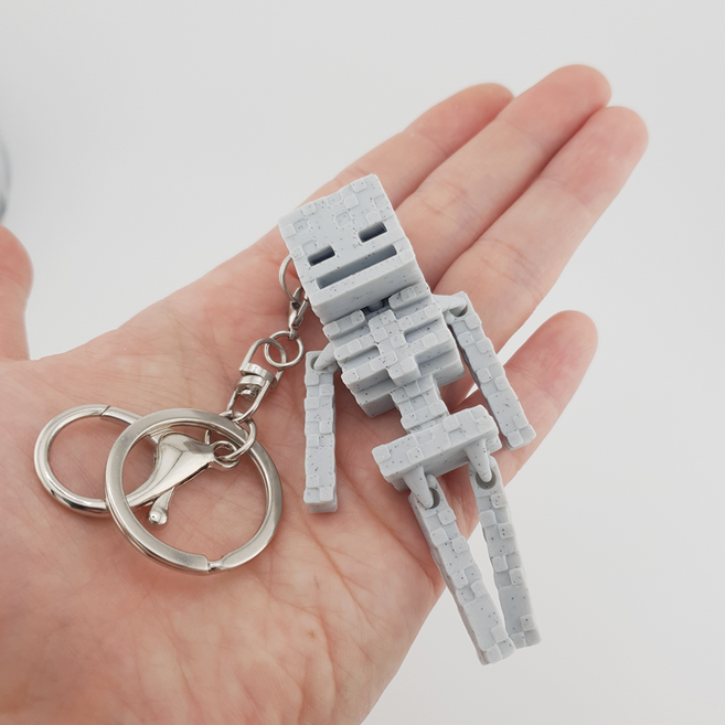 마인크래프트 피규어 키링 3D프린팅, 1개, 스켈레톤