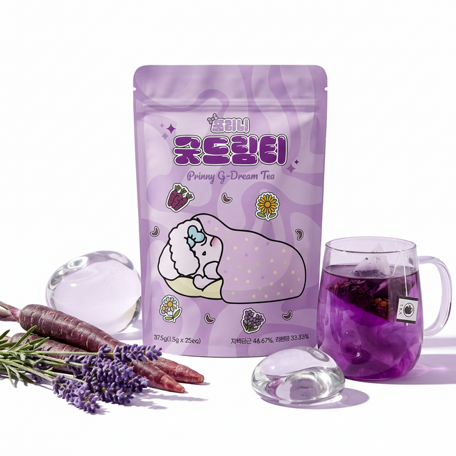 프리니 굿드림티 수면차 숙면차 불면증 라벤더 캐모마일 편안한 나이트티, 1개, 25개입, 37.5g