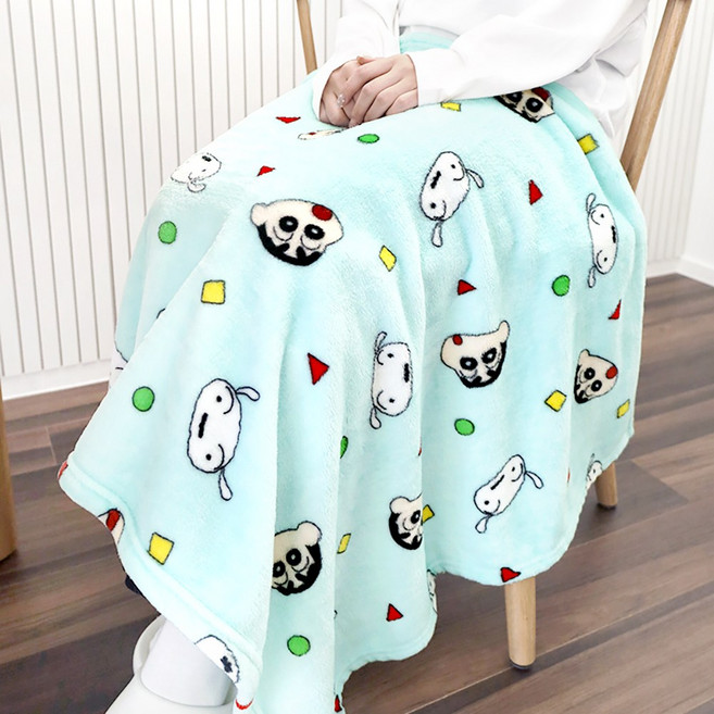 짱구 짱구흰둥이패턴담요 캐릭터 극세사 겨울 보온 무릎담요