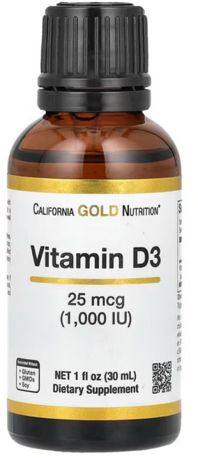 캘리포니아골드 액상 비타민 D3 K2 1 000IU (25mcg) 30ml, 상품, 1개