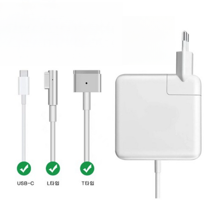 OKRA 맥북 에어 프로 호환 파워 어댑터 45W 60W 85W 맥세이프 61W 87W 96W USB-C, 1개