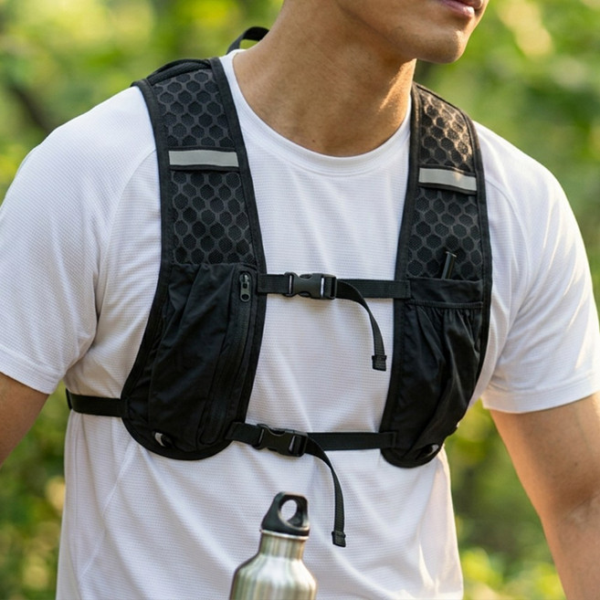 이엔비 초경량 러닝조끼 등산 가방, 블랙