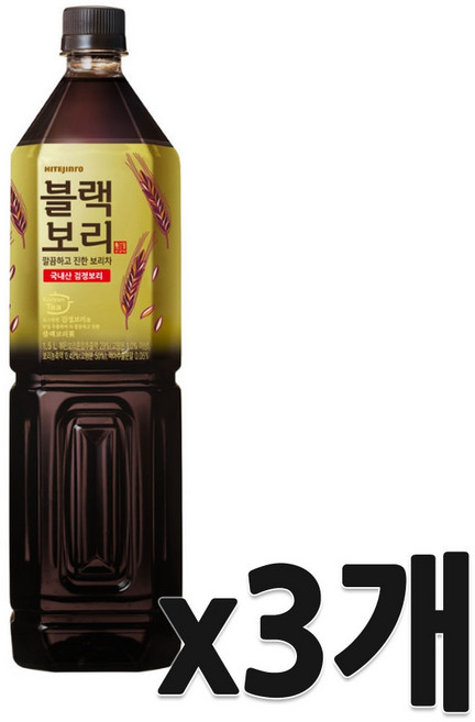 하이트진로 블랙보리 음료, 1.5L, 3개