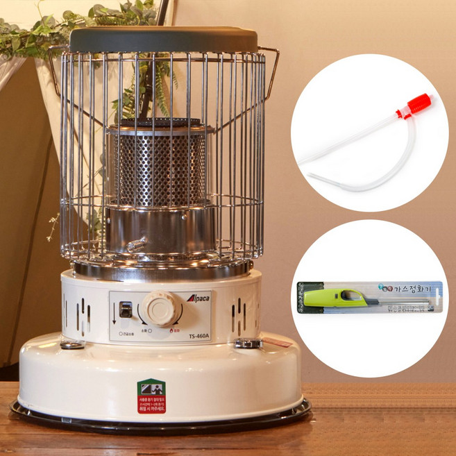 알파카 심지식 석유 난로 TS-460A 크림화이트 캠핑 기름 히터 단품