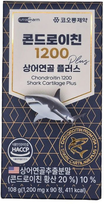 코오롱제약 콘드로이친 1200 상어연골 플러스 108g, 1박스, 90정