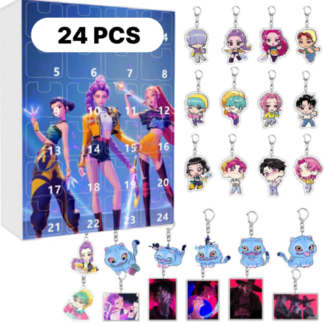 케이팝 데몬 헌터스 피규어 박스 키링 24종, 1세트, 혼합색상