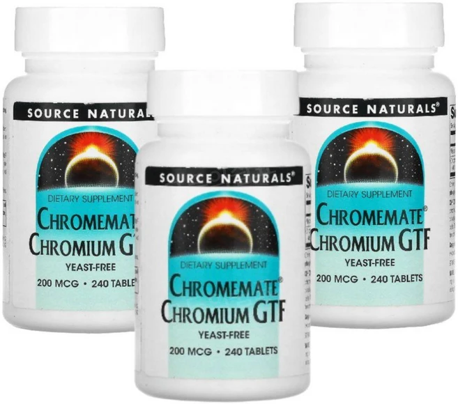 소스내추럴스 크롬 메이트 크로뮴 GTF 200mcg 240정 3개 - 쿠팡