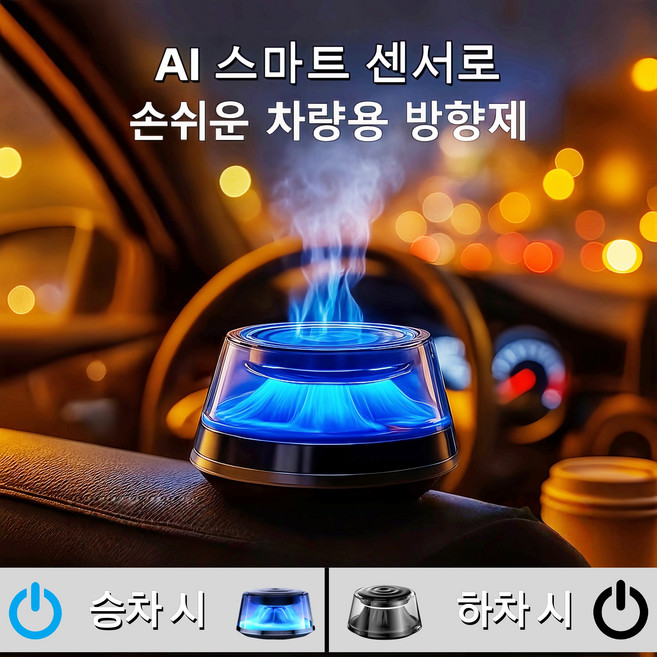 Misuko 차량용 공기청정기 차량 시동 연동 AI 자동 스위치 24시간 사용 가능 리필킷 포함, 1개, 눈산의 정상, 눈산의 정상