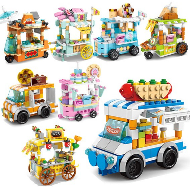디저트 푸드트럭 상점 호환블럭 8종세트, 1개
