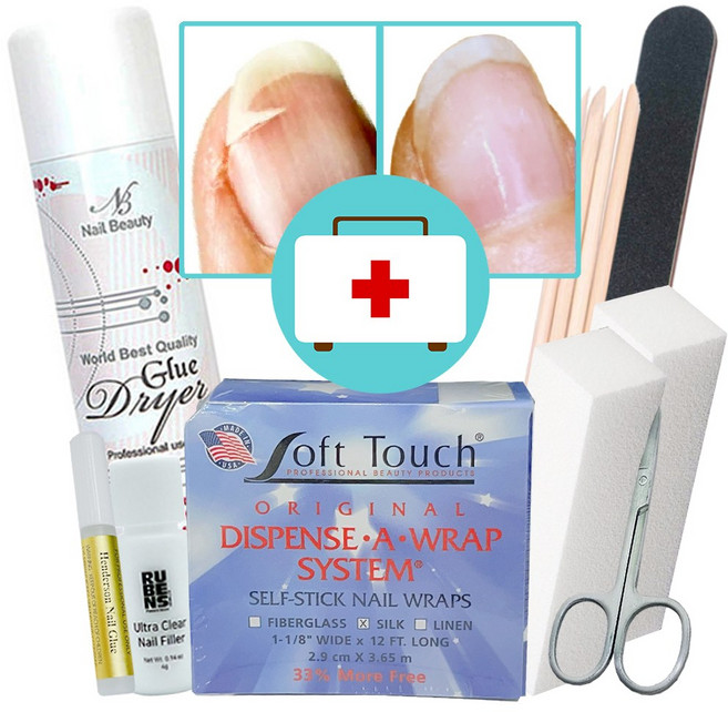 다이아뷰티 네일 응급 키트 / 찢어진 손톱 / 부러진 손톱 / 네일랩핑 실크랩핑 손톱보수, [글루드라이 세트] 네일 응급 키트, 1개