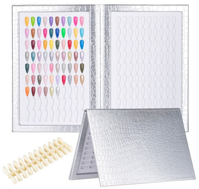 네일 연습TP 180 컬러 차트 네일 디스플레이 북 젤 폴리쉬 팁 아트 살롱 디자인 카드 세트, 1개