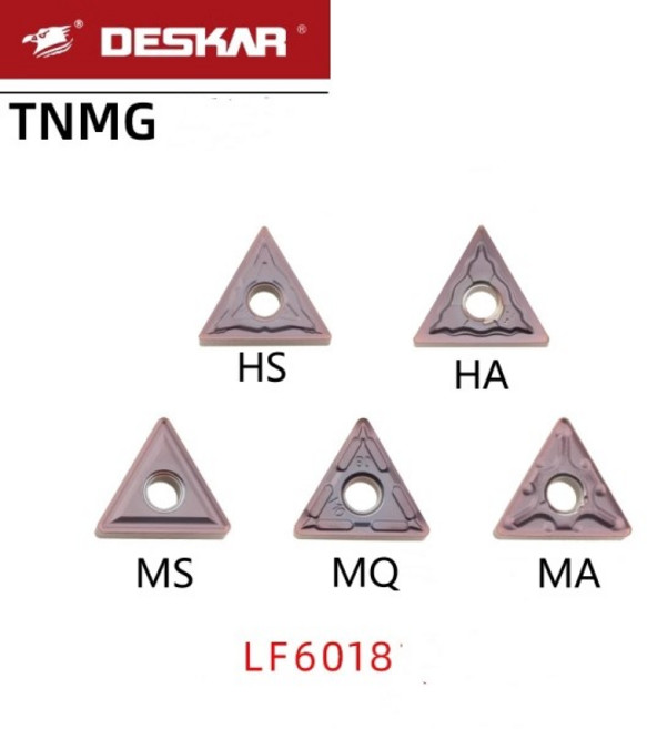 10PCS 데스크카 TNMG 160404 HS MQ JMS 초경 인서트 선삭 공구 스테인레스 스틸 용 커터, 04 TNMG160408-MA LF6018, 01 TNMG160412-MA LF6018