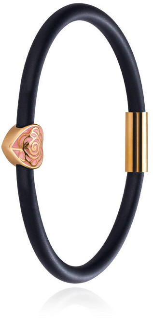 愛心玫瑰負離子運動手環 (白/黑) L-CC-A205, 黑, 1個