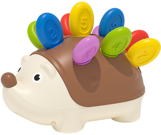 精細動作訓練玩具益智早教1-3歲男女孩嬰兒童手眼協調拼插小刺蝟, 1個, 刺蝟插插樂【英文彩盒】:如圖