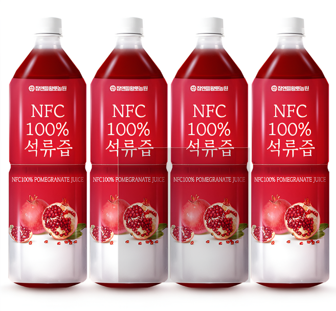 참앤들황토농원 NFC 착즙 석류즙주스 1L 4병 튀르키예산 석류착즙액 갱년기여성 과채주스