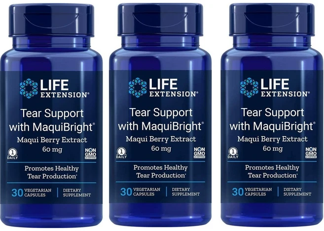 라이프익스텐션 티어 서포트 MaquiBright 마키베리 추출물 60mg 30베지캡슐 3개 아리스토텔리아 칠레니스 델피니딘 마끼베리, 30정 - 쿠팡