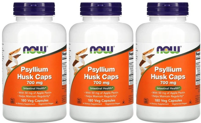 [2+1] Now Foods 나우푸드 차전자피 700mg 180정 식이섬유 사과 펙틴 실리엄 허스크 철분 칼륨 Psyllium Husks 베지캡슐 3개 - 쿠팡