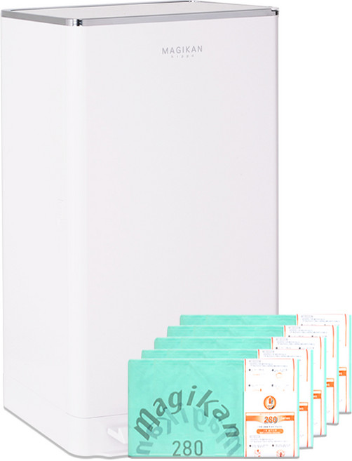 매직캔 크롬히포 21L/27L+리필6개(기본포함) MH250/MH280 신제품 더블락시스템, 02_27L화이트+리필6개 (MH280WCR), 27L+리필6개(기본포함)