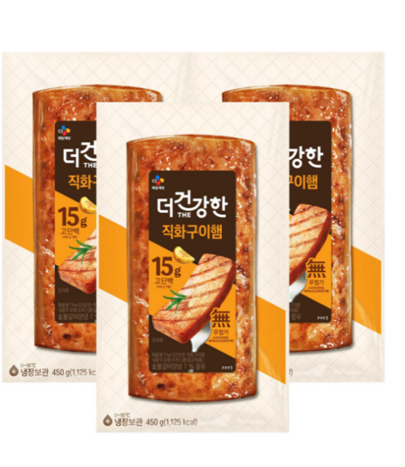 CJ 더건강한 직화구이햄 450g, 3개