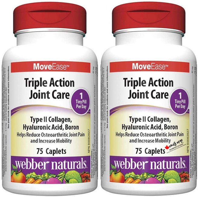 웨버네추럴스 트리플 액션 조인트 케어 콜라겐 히알루론산, 75정, 2개