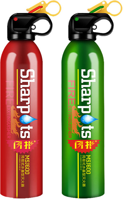 Sharpots 泡沫滅火器 車用家用 居家安全 高效阻燃 水基型滅火器 可滅電路火, 滅火器【綠罐】, 1個, 600ml