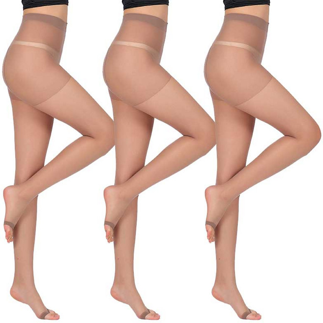 여름 시원한 스타킹 빅사이즈 샌들용 발가락 토오픈 팬티 스타킹 3개