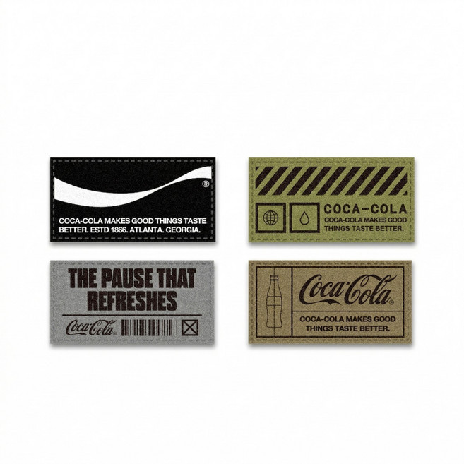 코카콜라 캠핑 밸크로 패치 D타입 3종 (네임텍 스티커), 직사각(45x23), 1개