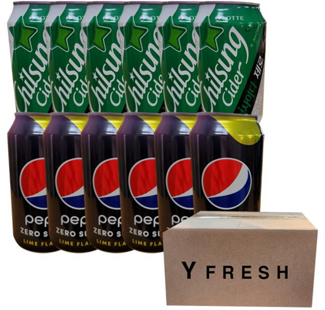 펩시제로 슈거 라임향 355ml x 6 칠성사이다 제로 355ml x 6, 6개