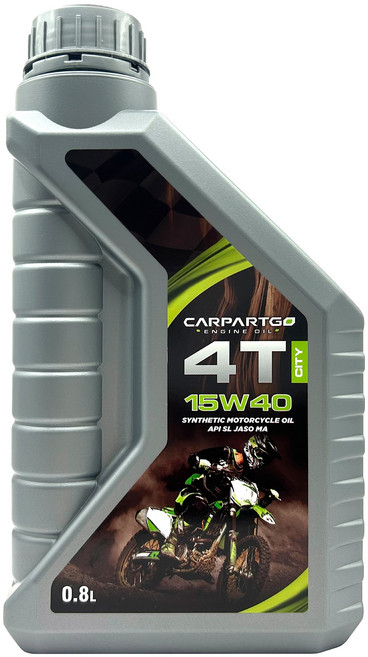 CARPARTGO 4T CITY 15W40 合成摩托車機油 有效清潔引擎 減少積碳產生, 1個, 0.8L