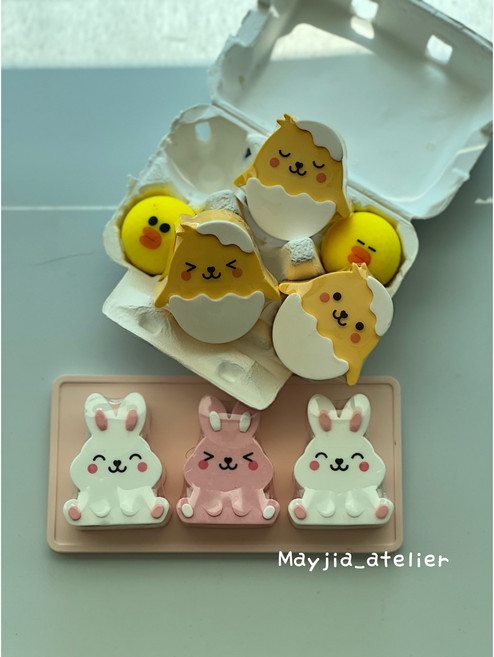 부활절선물 답례품 계란비누 병아리비누, 토끼, 핑크, 1구, 70g
