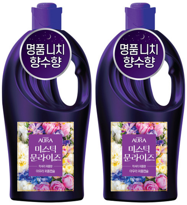 아우라 30일지속 초고농축 퍼퓸캡슐 섬유유연제 미스틱문라이즈, 1L