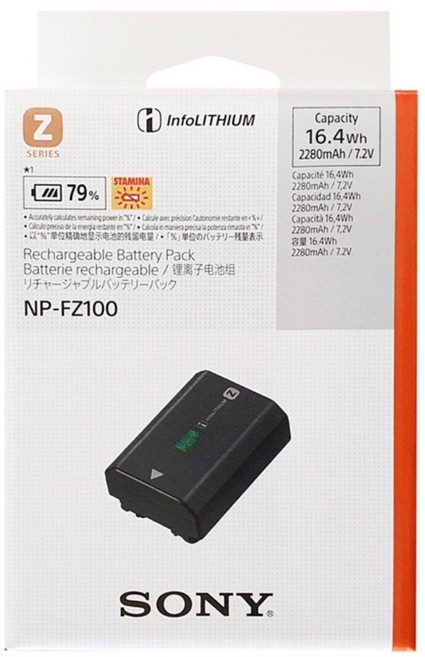 소니 충전식 배터리 팩, NP-FZ100, 1개