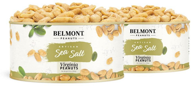 Belmont Peanuts 칵테일 크런치 믹스 532.3ml(18온스) (1팩) | 피칸 버터 토피 버지니아 땅콩 참깨 스틱 라이스 스틱 시즈닝 땅콩 | 간단한 성분, 씨 솔트, 씨 솔트, 1, 510g