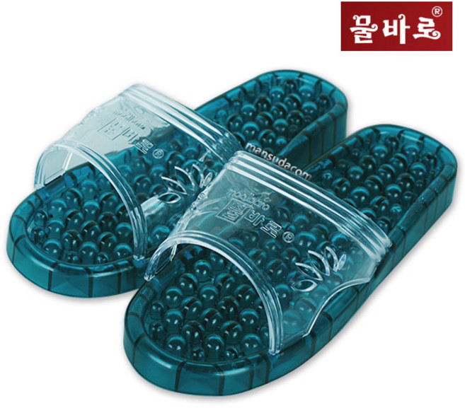 물바로 트임 욕실슬리퍼 국내특허 지압 욕실화, 1개, 그린