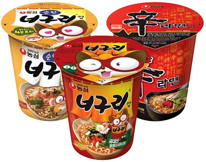 농심 소컵 너구리x6컵+순한 너구리x6컵+신라면x6컵, 18개