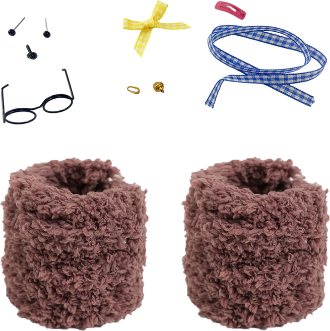 강한라이프 털 모루 복실 철사 DIY 공예 인형 만들기 풀 세트 6KLF159, 다크 브라운, 1세트