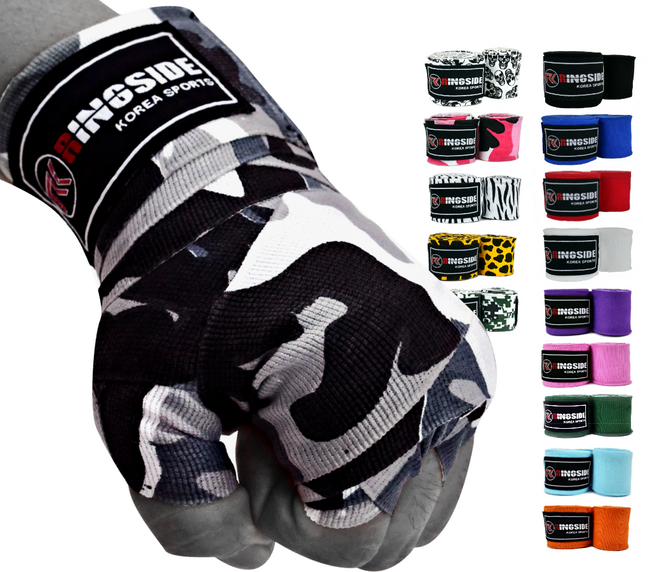 링사이드코리아 마이스터 복싱핸드랩 반신축 멕시코 스타일 권투 스트랩 주니어 이너 붕대 1쌍, 화이트카모, 3.5m