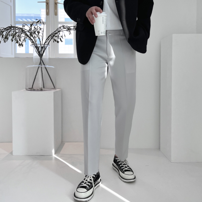 남자 남성 빅사이즈 슬랙스 10부 빅사이즈 스판 바지 회색 검정색 차콜색 곤색 봄 가을