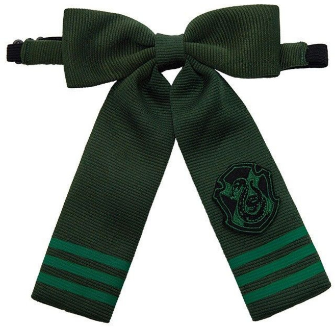 哈利波特 學院系列 飾品 領結 徽章 高筒襪 勛章 長筒襪, 1個, 長柄領結 斯萊特林
