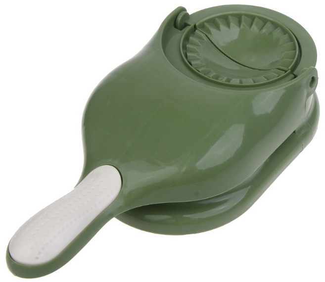 휴대용 수동 만두 프레스 곰팡이 2 in 1 만두 제조업체 Ravioli Maker Press, 녹색, 1개