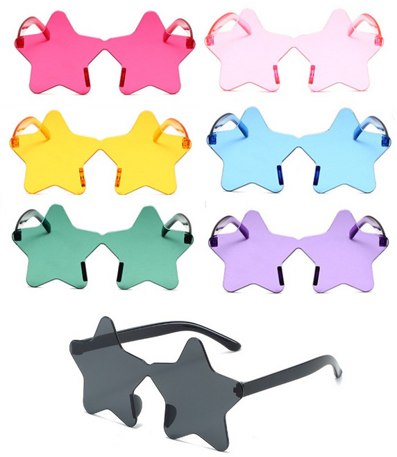 바이유즈 하트별 선글라스 안경 파티용품, 별, 7개