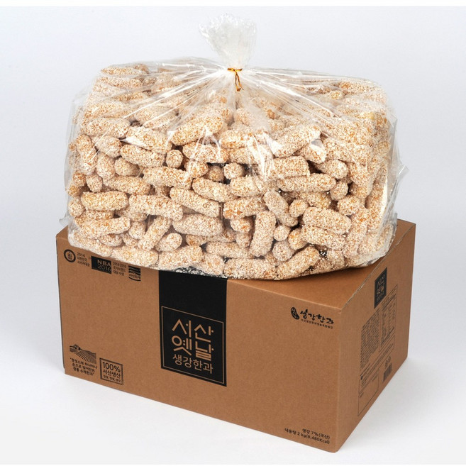 서산옛날생강한과 한과선물세트 실속형 잔치용 산자 유과 종합 대용량 선물용, 1개, 2kg