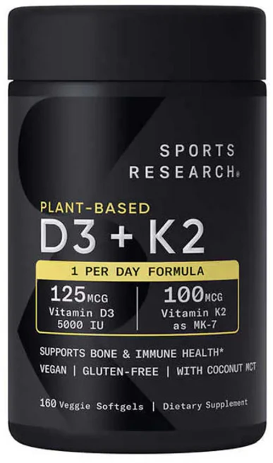 스포츠리서치 D3+K2 대용량 160정, 1개 - 쿠팡