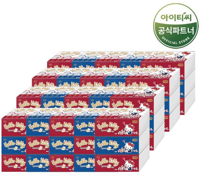 ITC 헬로키티 팝업 미용티슈 3겹, 랜덤 발송, 60개, 110매