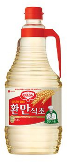 롯데 델가 환만식초 1.8LX9개입 1박스 무침 조림 상큼한 육수 냉면 조미료 발효식초 겉보리, 1개