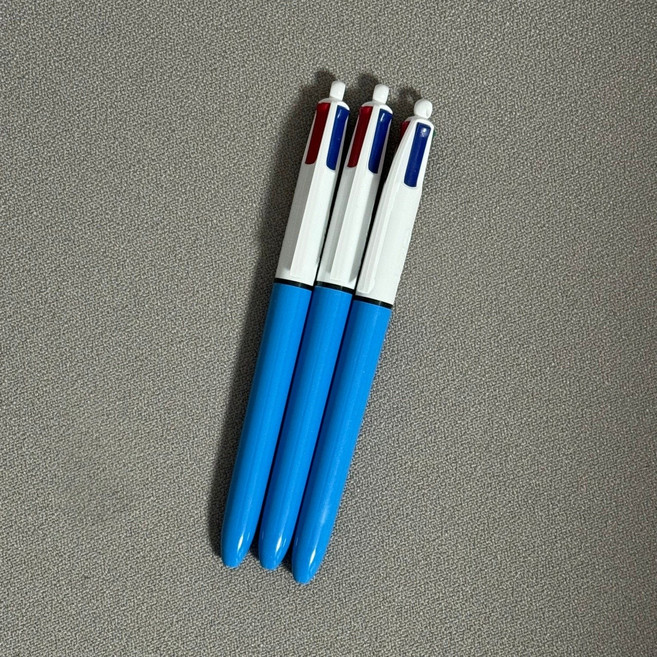 빅 BIC 4색 볼펜 블랙 블루 그린 레드 컬러잉크